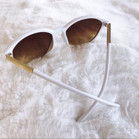 Celia White Cat Eye Full Rim Sunglasses - Picture 6 of 8